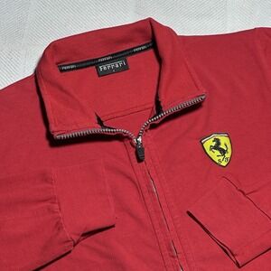 Ferrari Official Jacket Womens Size 2 Full Zip Scuderia Shield Logo Racing Red